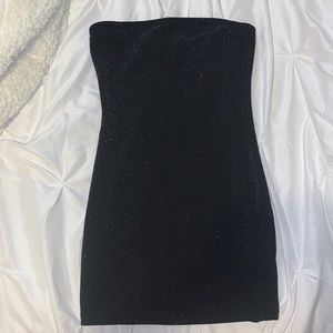 Sparkly strapless mini dress